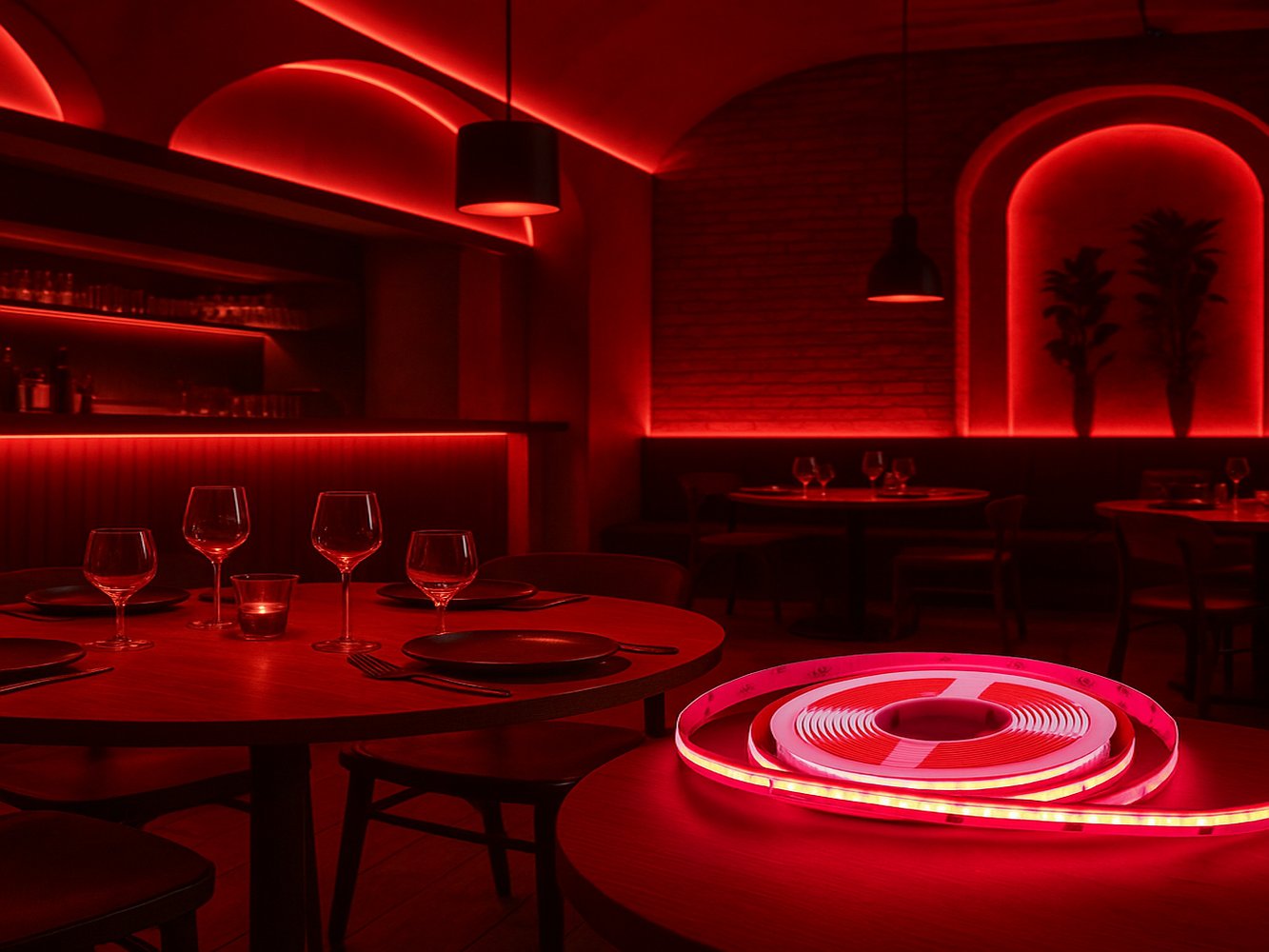 Atmospheric lighting for dining areas
