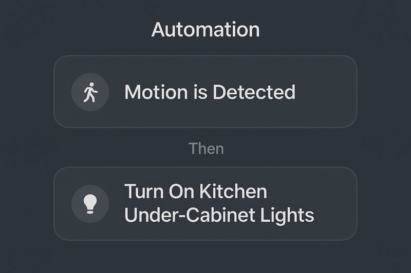 A screenshot of an automation rule editor in a smart home app, showing a trigger 