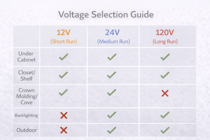 12V vs 24V vs 120V LED Rope Lights: Which to Choose? (Don’t Burn Your House Down)