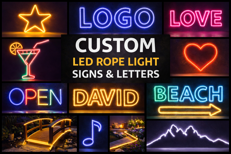 custom led rope light signs and letters