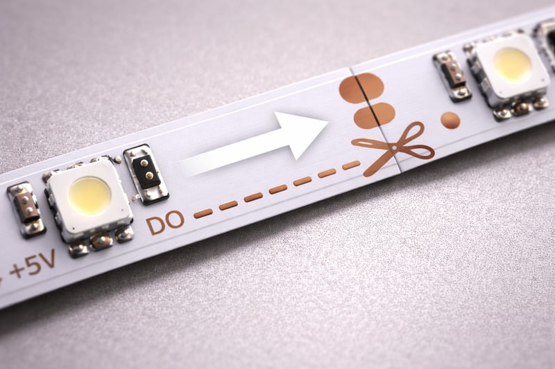 Image: A close-up photo of a PCB showing the clear