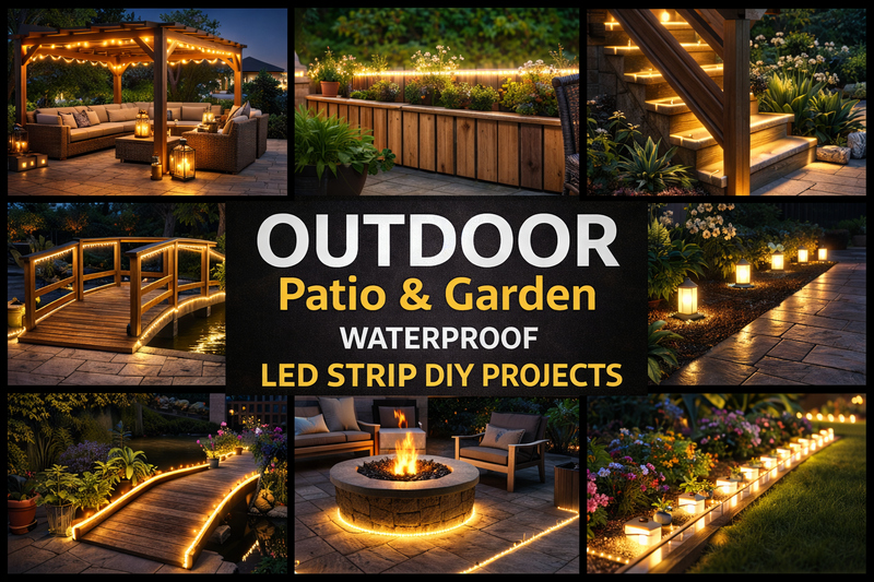 outdoor patio garden waterproof led strip diy projects