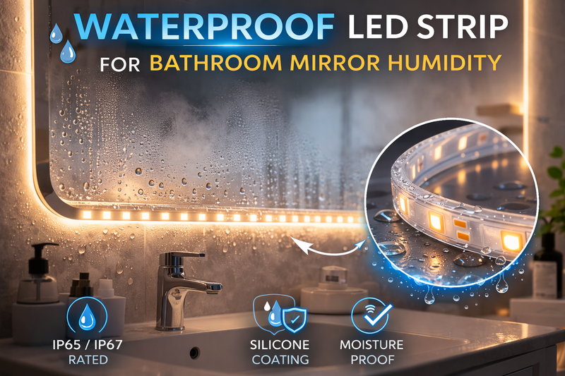 waterproof led strip for bathroom mirror humidity