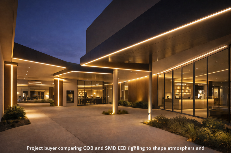 Commercial project using LED strip lighting to shape atmosphere and architectural detail