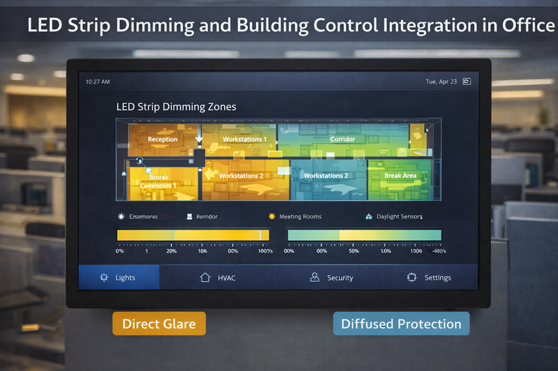 LED Strip Dimming and Building Control Integration in Office LED strip dimming and building control integration in office