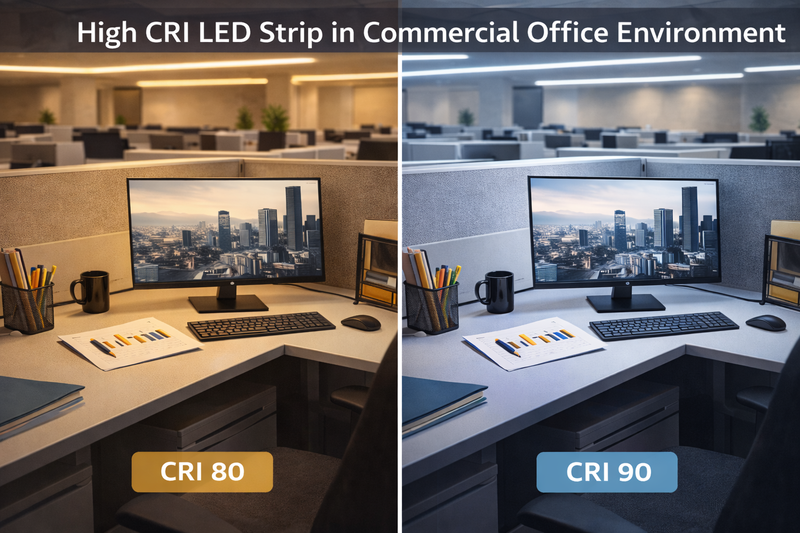 High CRI LED Strip in Commercial Office Environment High CRI LED strip in commercial office environment