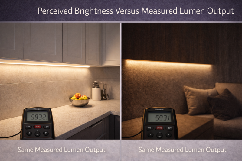 Perceived Brightness Versus Measured Lumen Output Perceived brightness versus measured lumen output