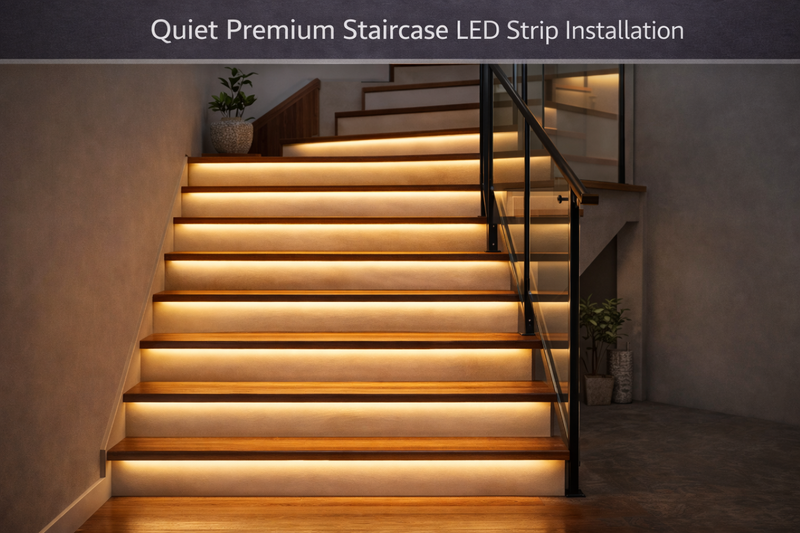 Quiet Premium Staircase LED Strip Installation Quiet premium staircase LED strip installation