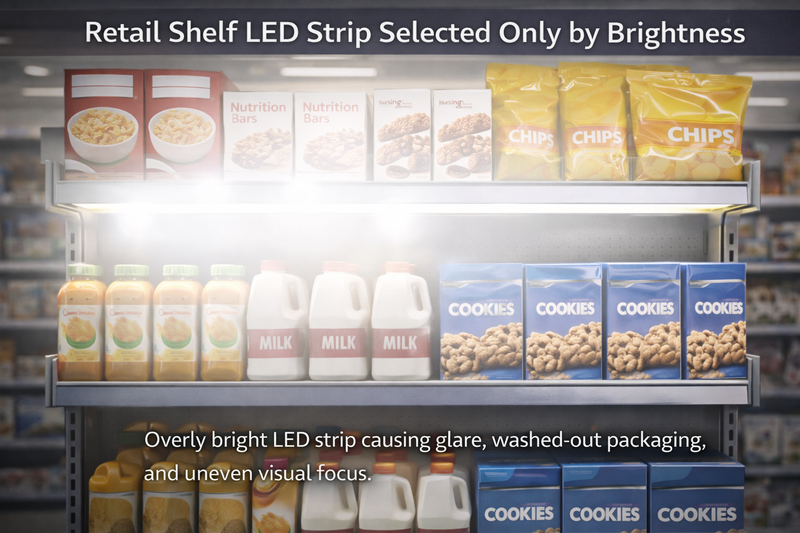 Retail Shelf LED Strip Selected Only by Brightness Retail shelf LED strip selected only by brightness