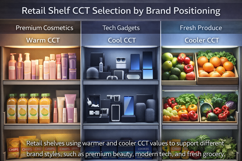 Retail Shelf CCT Selection by Brand Positioning Retail shelf CCT selection by brand positioning