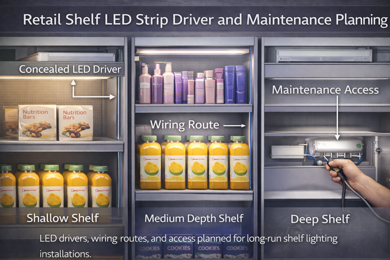Retail Shelf LED Strip Driver and Maintenance Planning Retail shelf LED strip driver and maintenance planning