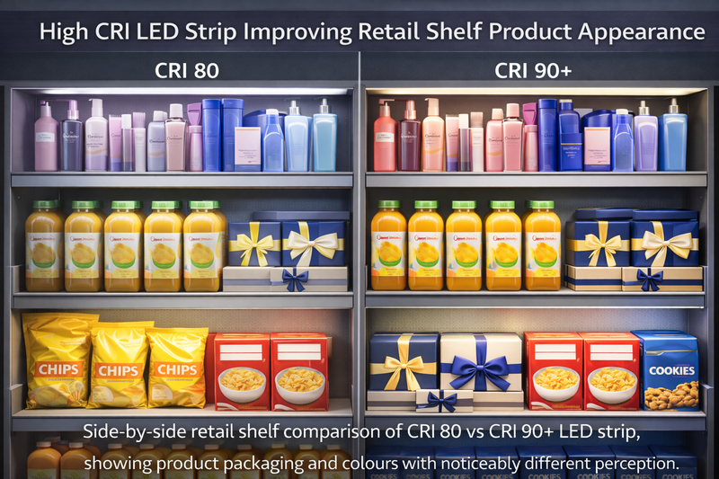 High CRI LED Strip Improving Retail Shelf Product Appearance High CRI LED strip improving retail shelf product appearance