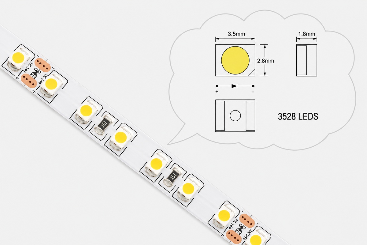 SMD LED strip 3528 chip technical diagram