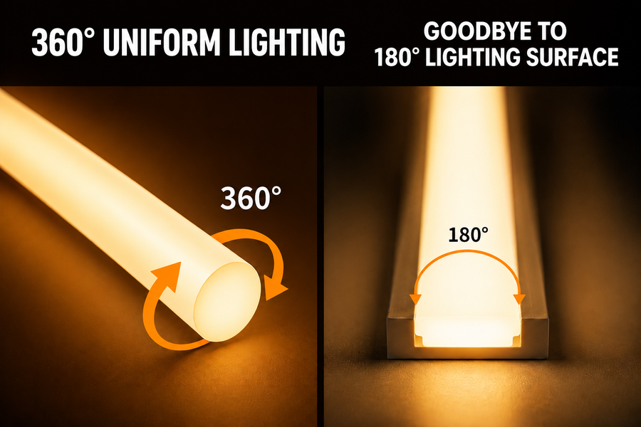 360 vs 180 degree lighting comparison
