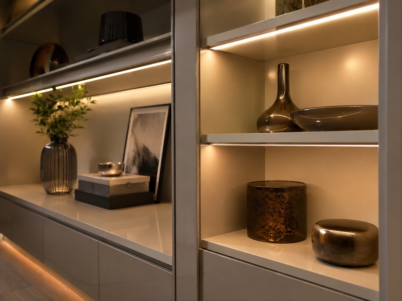COB LED strip cabinet and shelf lighting application