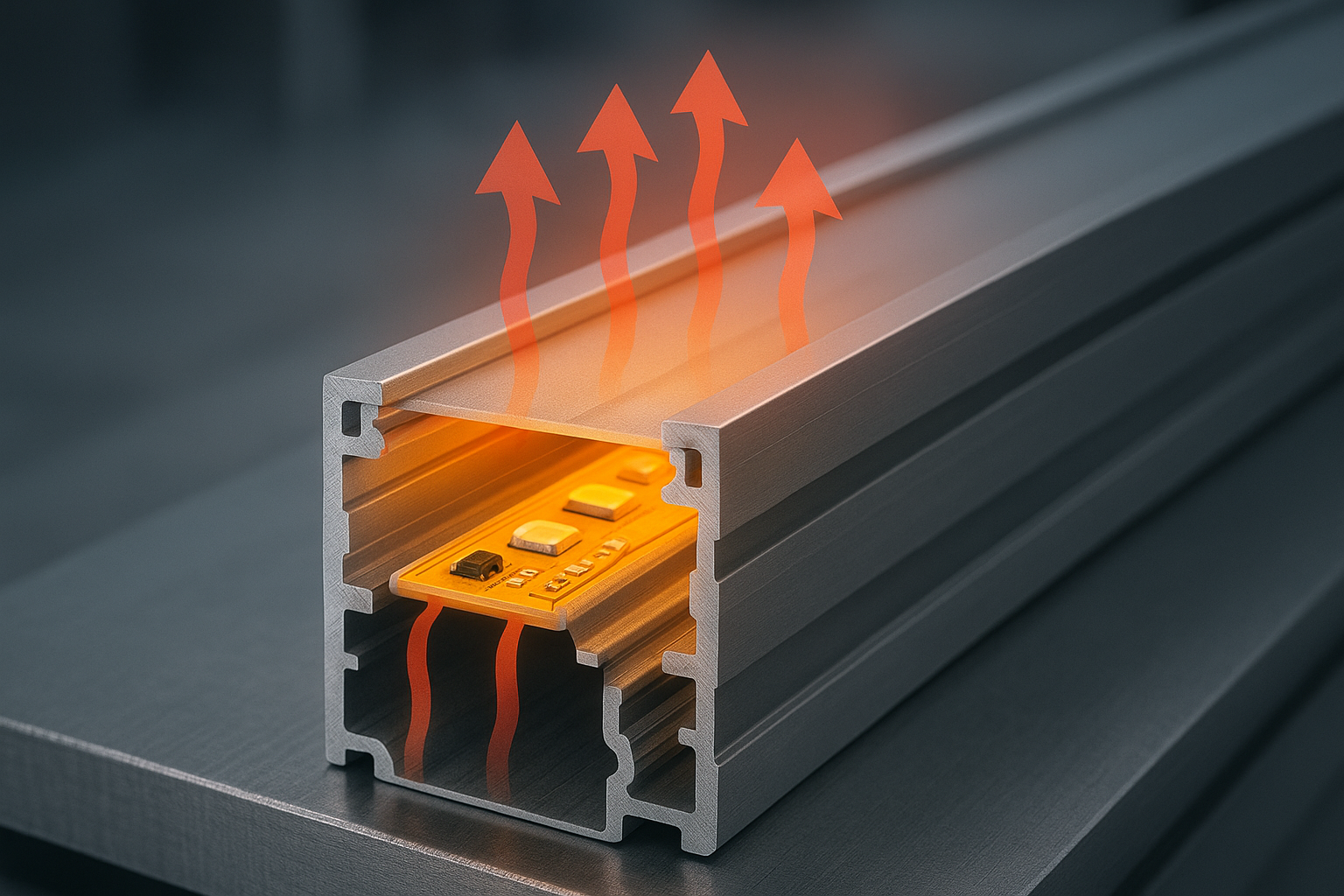 LED strip thermal heat dissipation in aluminum profile channel