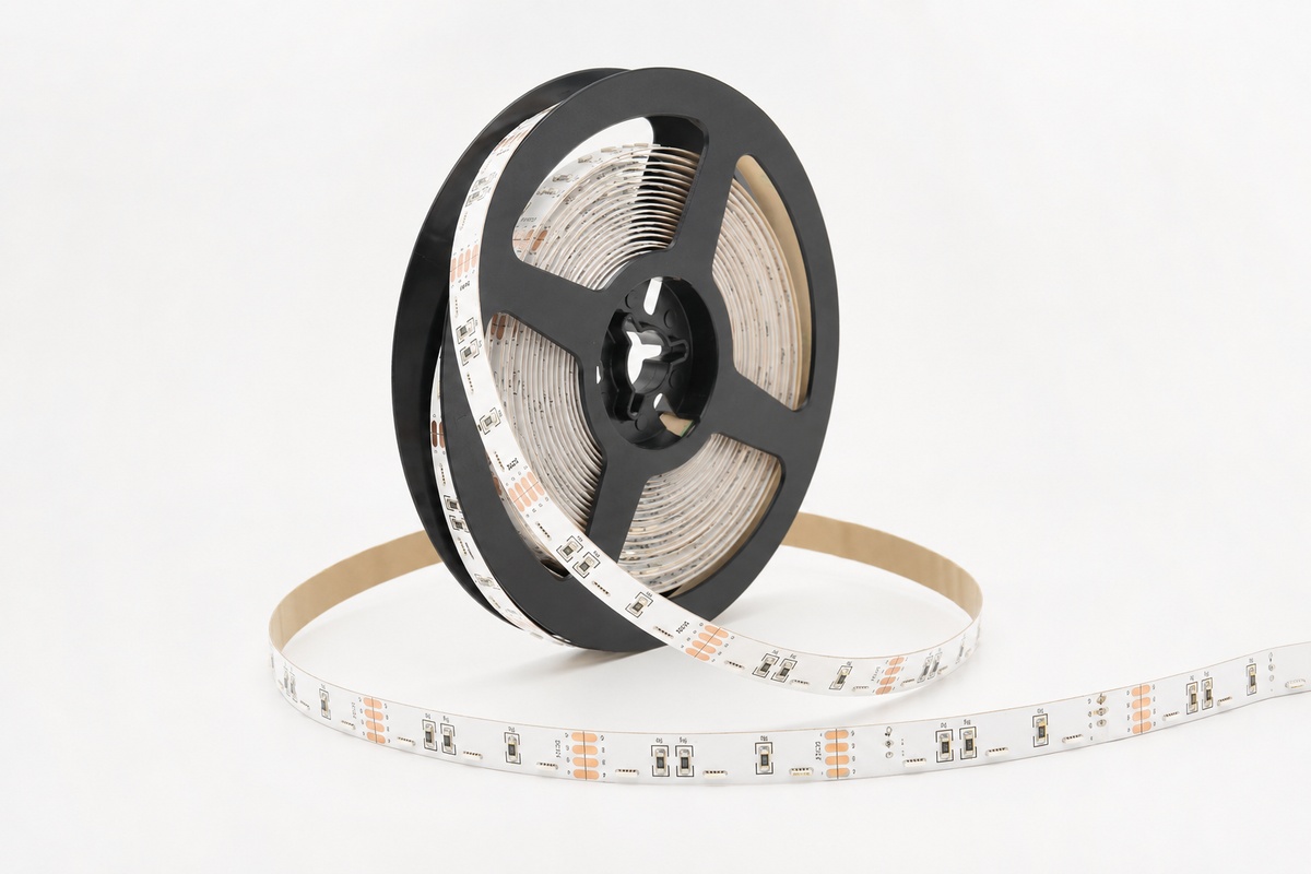 SMD LED strip reel on black spool