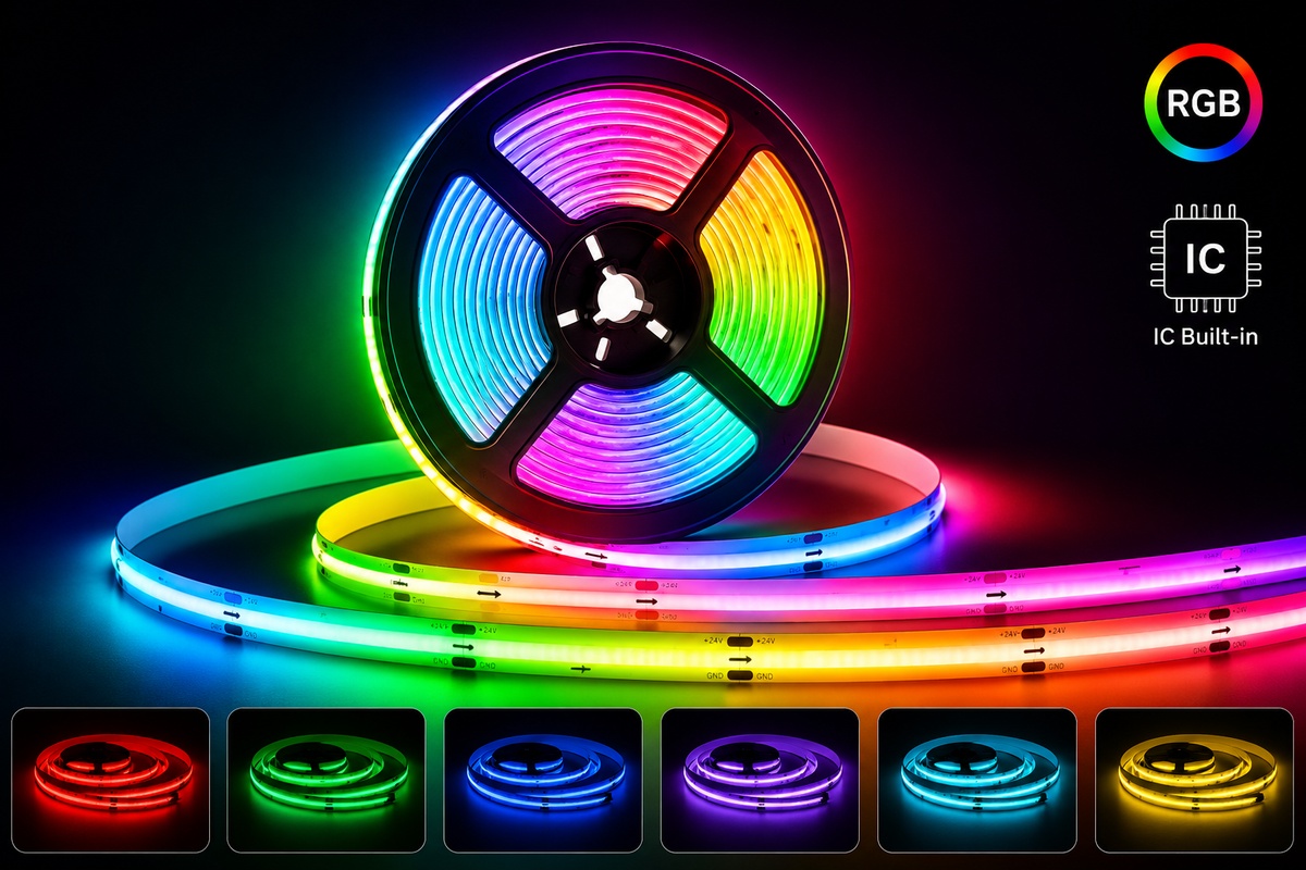 RGB IC Addressable COB LED Strip Light