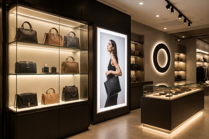 SMD LED strip retail display and signage lighting in premium store