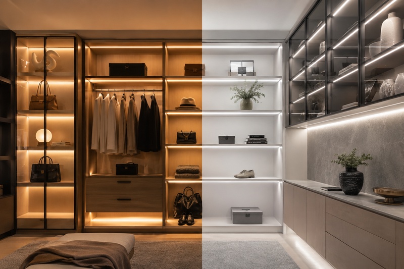 Cabinet and Shelf Lighting with Tunable White COB LED Strip