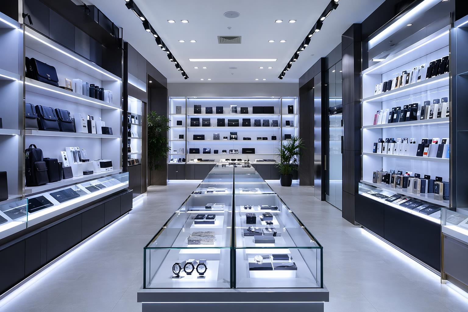 LED strip retail lighting showing CRI vs efficacy trade-off in commercial space