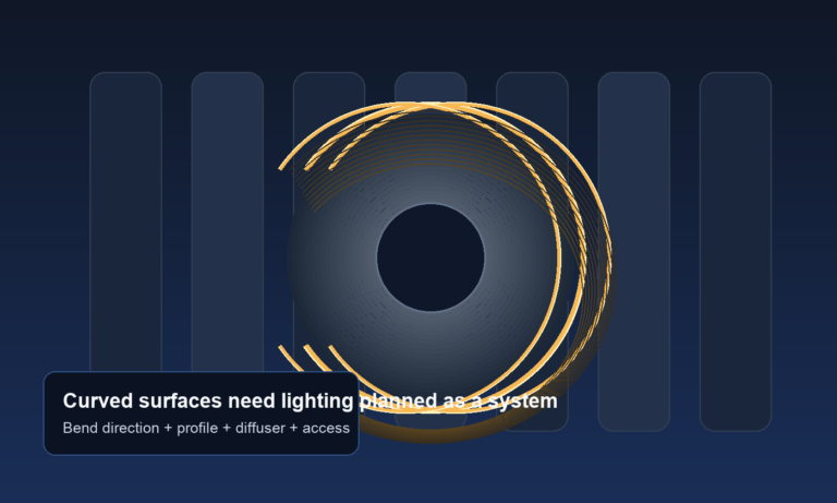LED strip lighting for curved walls columns and arched details